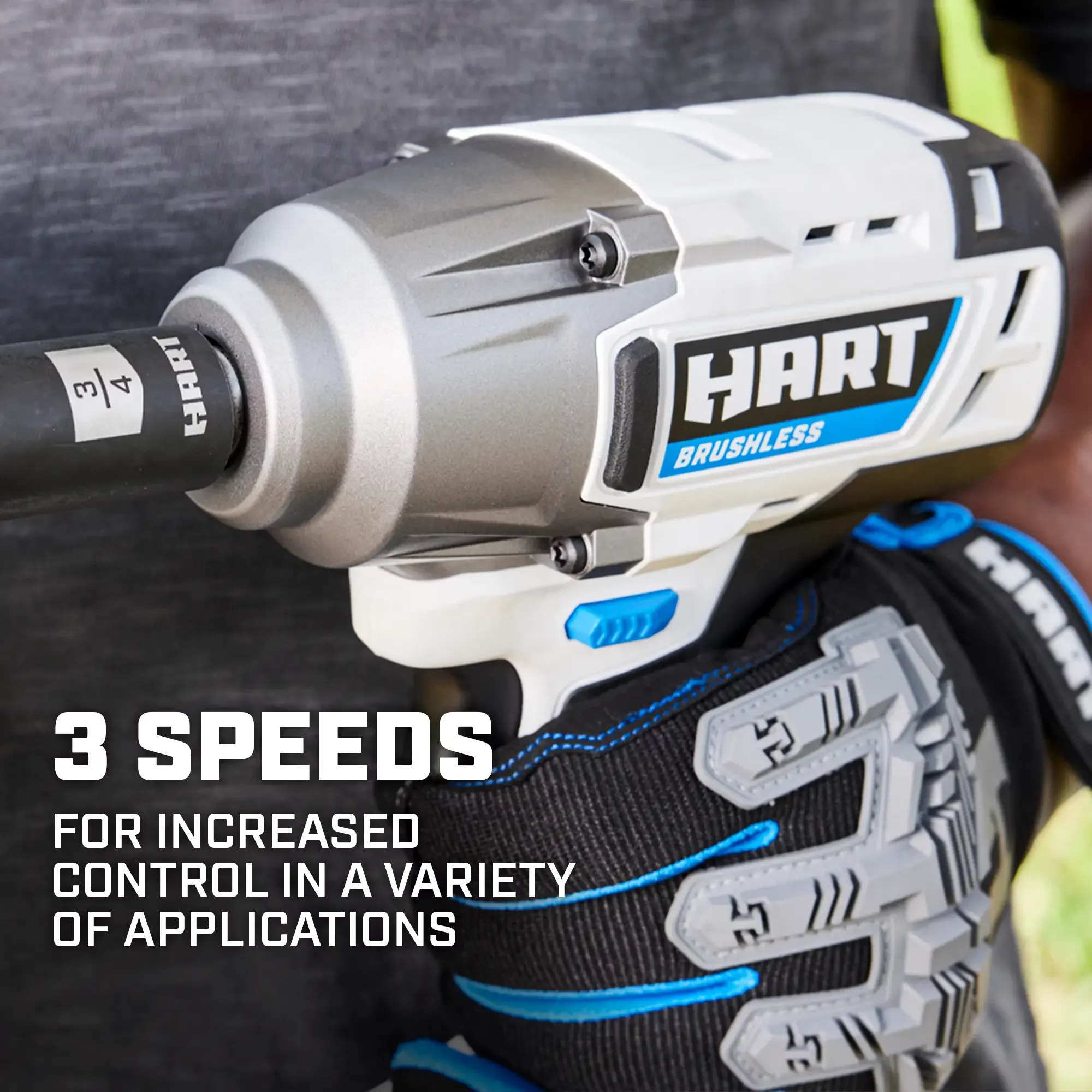 HART 20-Volt 1/2-inch Brushless Impact Wrench Kit, (1) 4.0Ah Lithium-Ion Battery