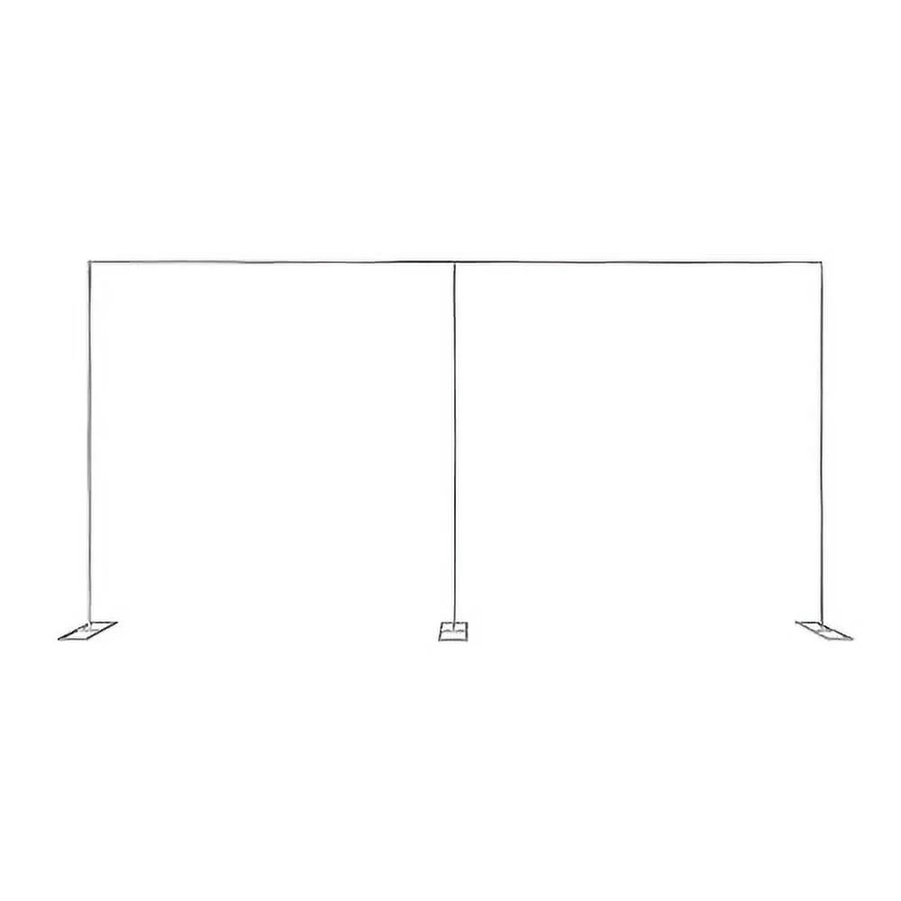 10x20 FT Backdrop Stand with Base, Wedding Backdrop Stand Pipe Kit Silver Square Metal Balloon Arch Stand Garden Arbor Frame for Anniversary Party Birthday Photo Booth Background Decoration