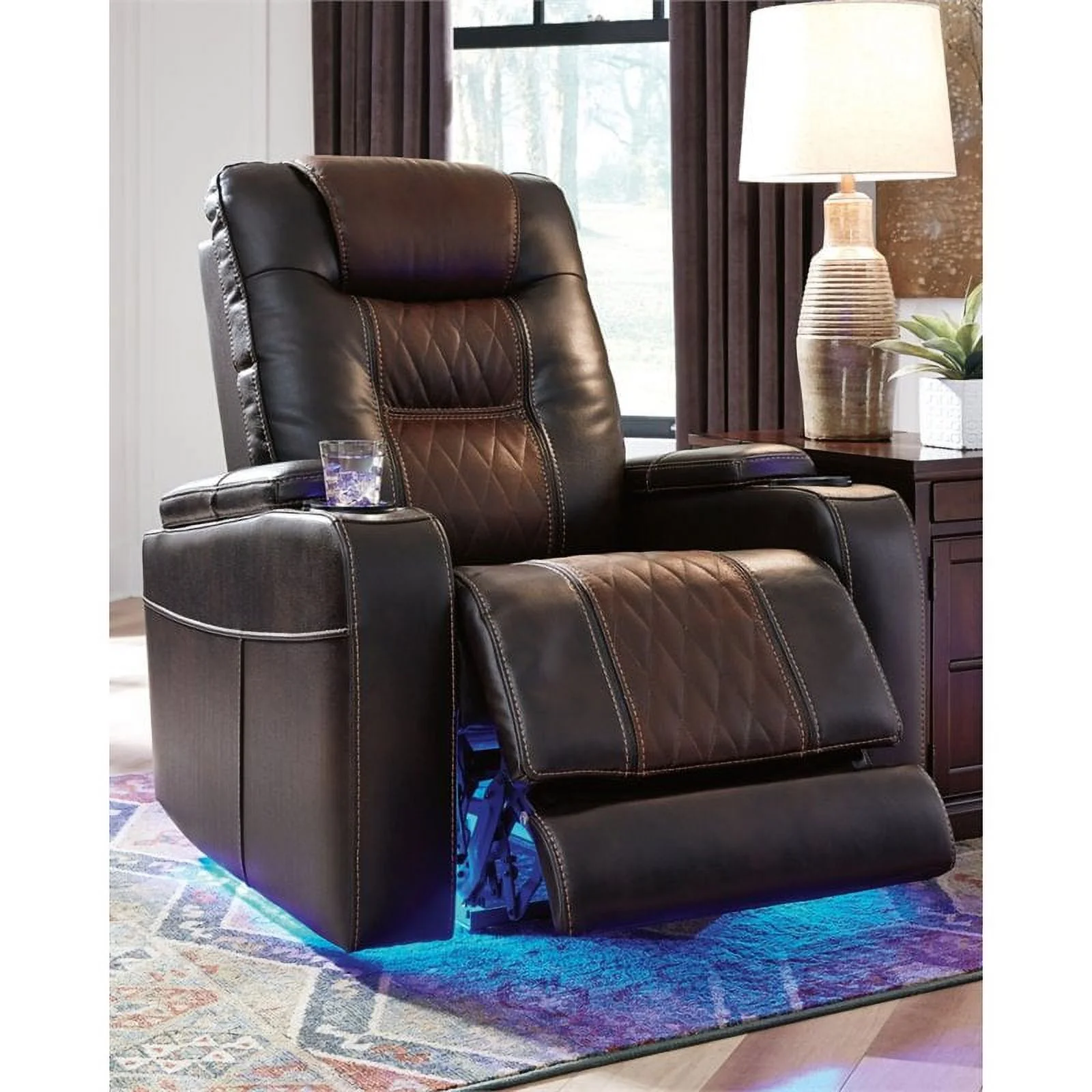 Bowery Hill Composer Power Recliner in Brown