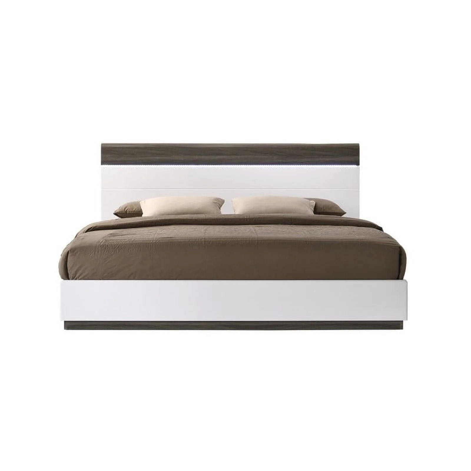 Sanremo B Modern 3-Piece Bedroom Set, Walnut & White, King