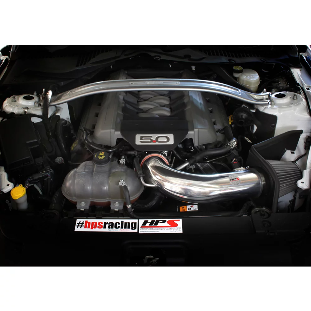 HPS Performance Black Shortram Air Intake for 15-17 Ford Mustang GT V8 5.0L
