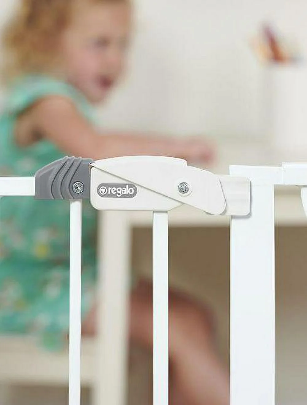 Regalo Extra WideSpan Walk Through Safety Pet Gate, 29 in. to 56 in., White