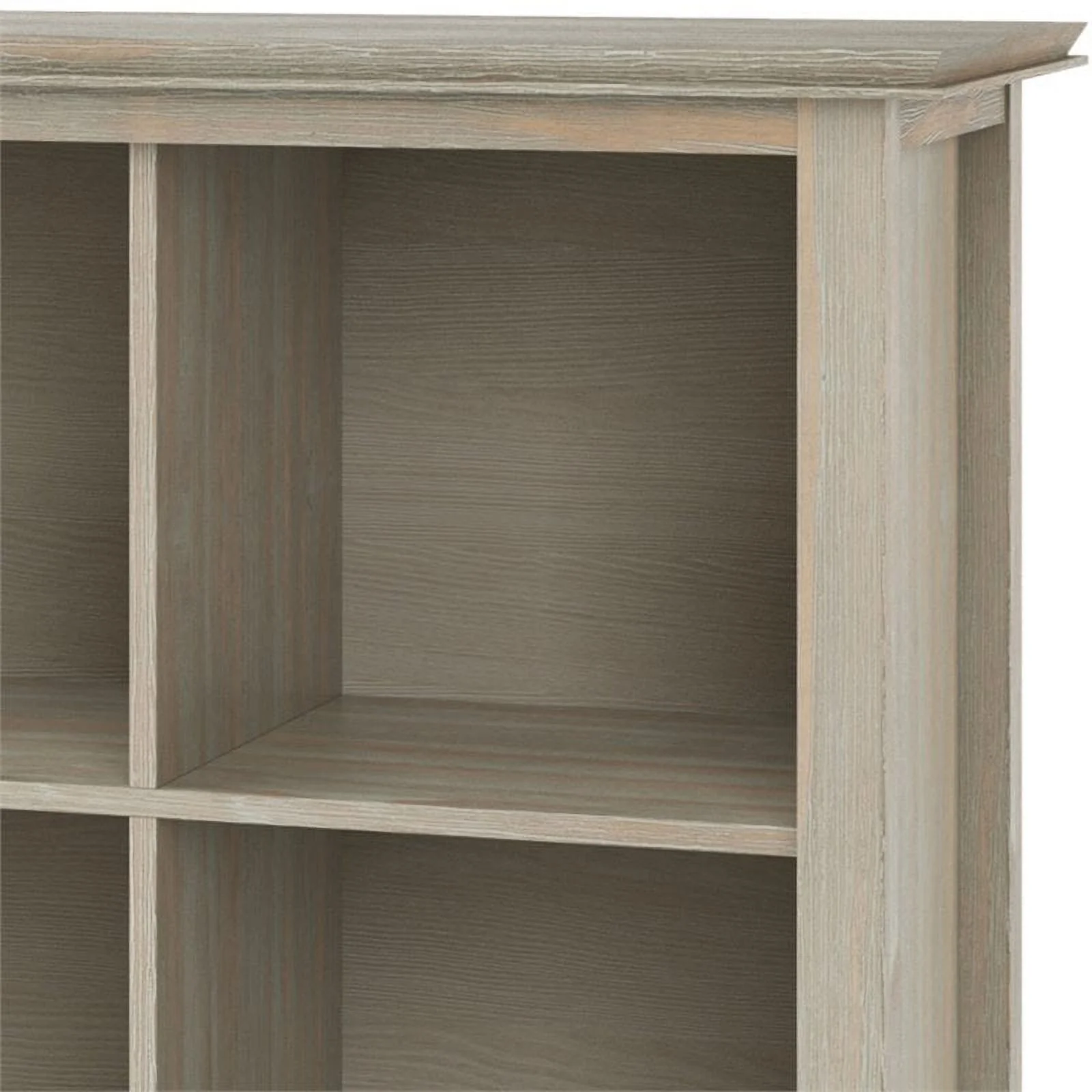 Pemberly Row Transitional Wood  9 Cube Bookcase and Unit in Gray