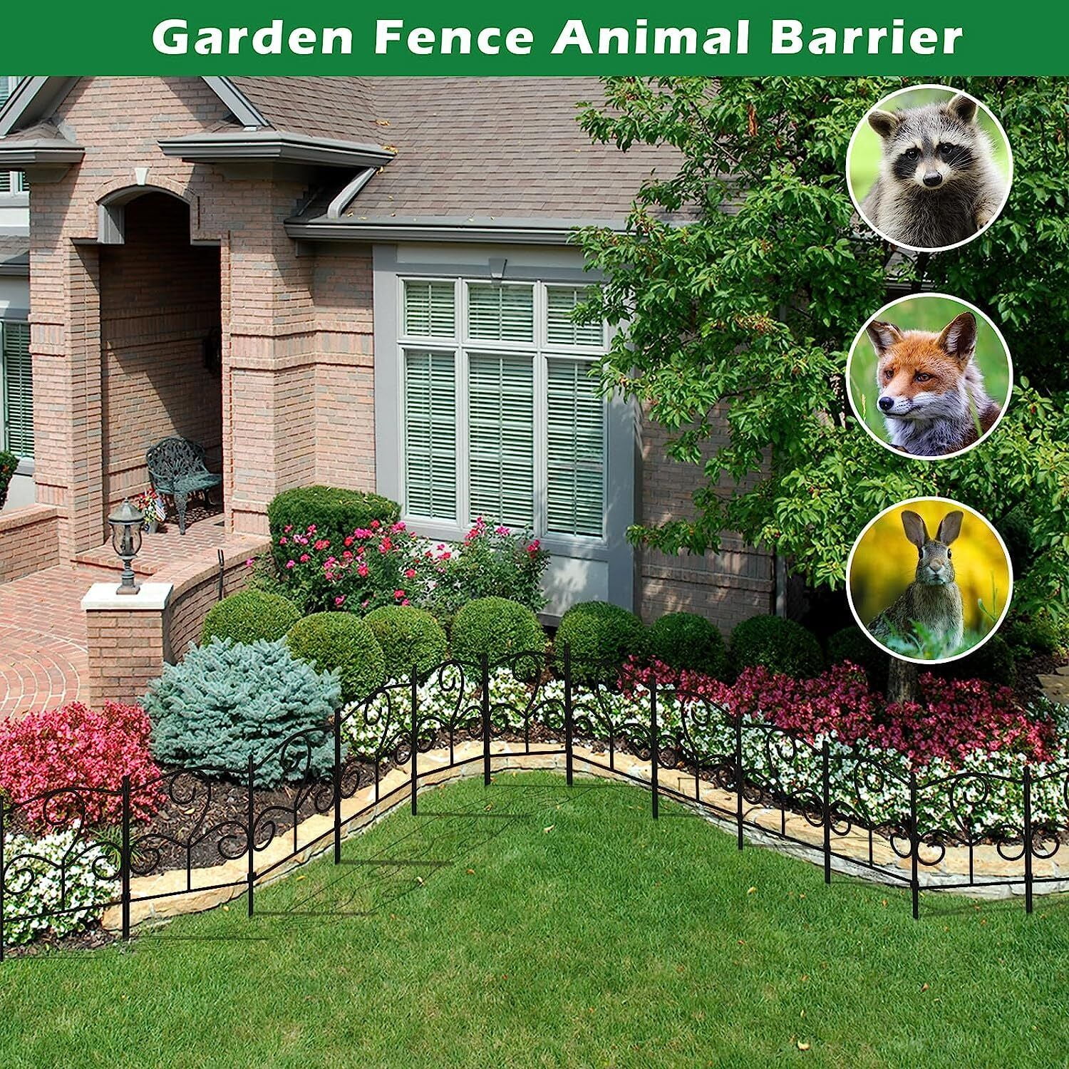 10 Pack Garden Metal Fence Outdoor Lawn Edging Border Panel Edge Fencing Yard