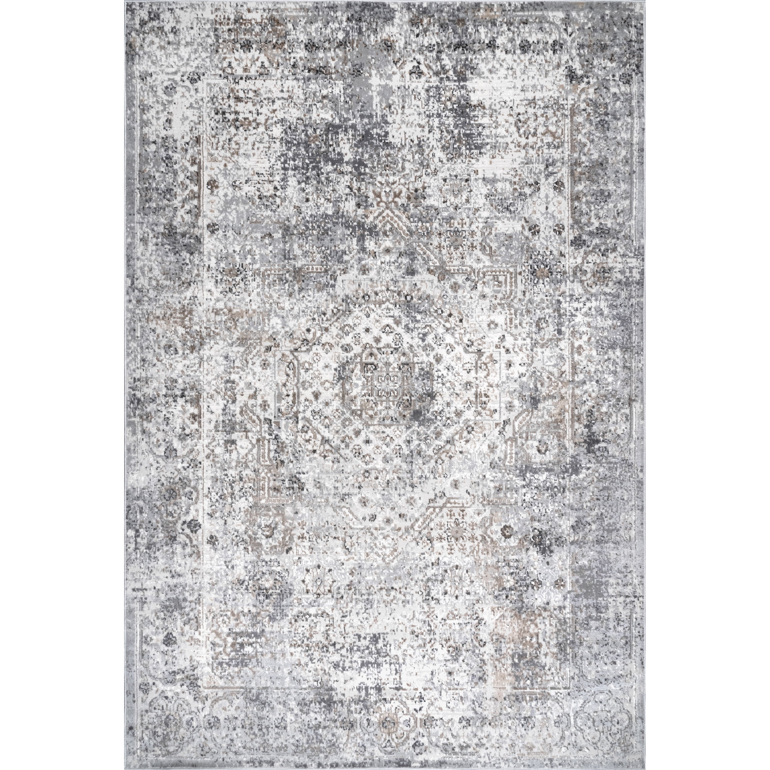 nuLOOM Lola Distressed Medallion Area Rug, 4' x 6', Beige