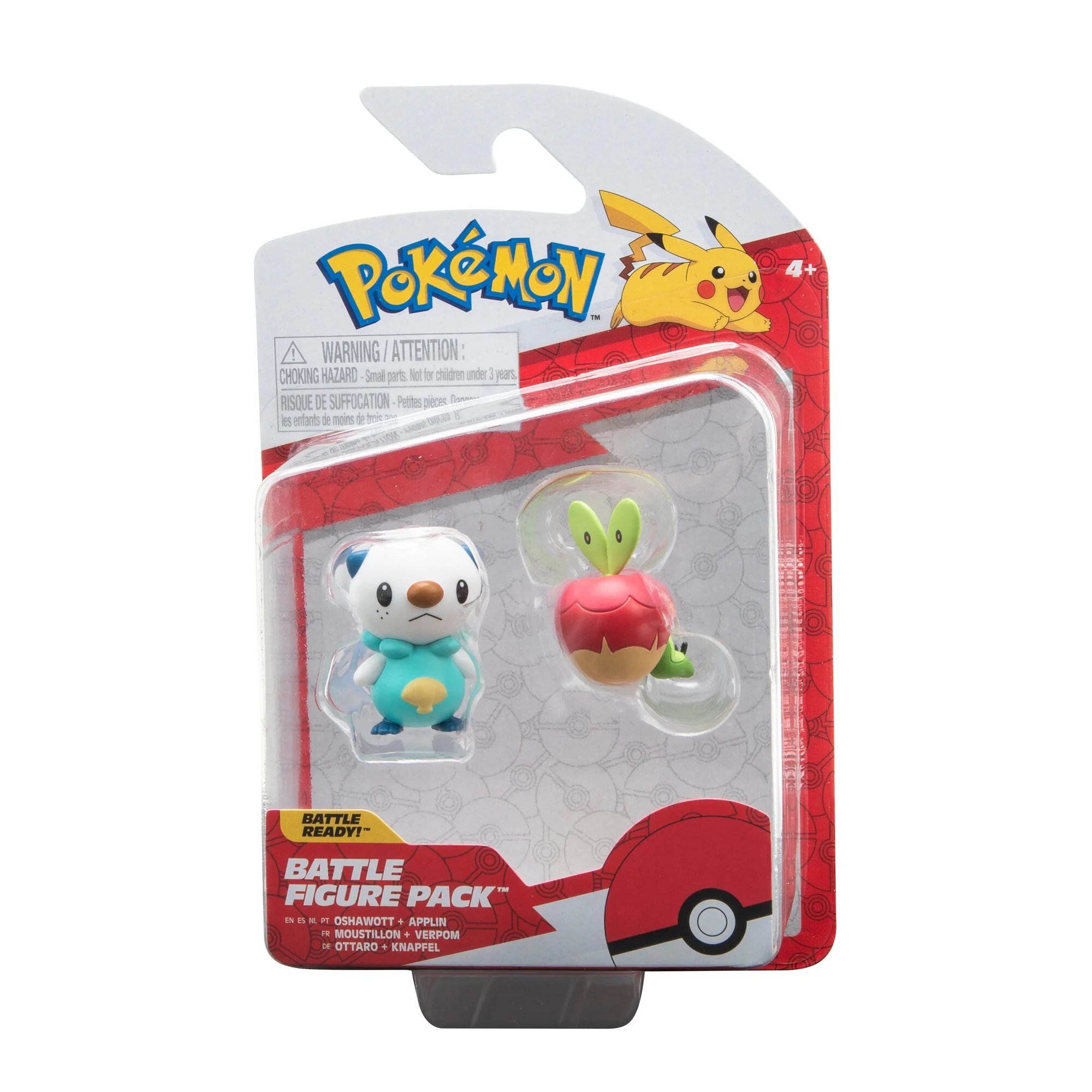 Pokemon 2 Pack - Features 2 inch Applin & Oshawott Battle Figures