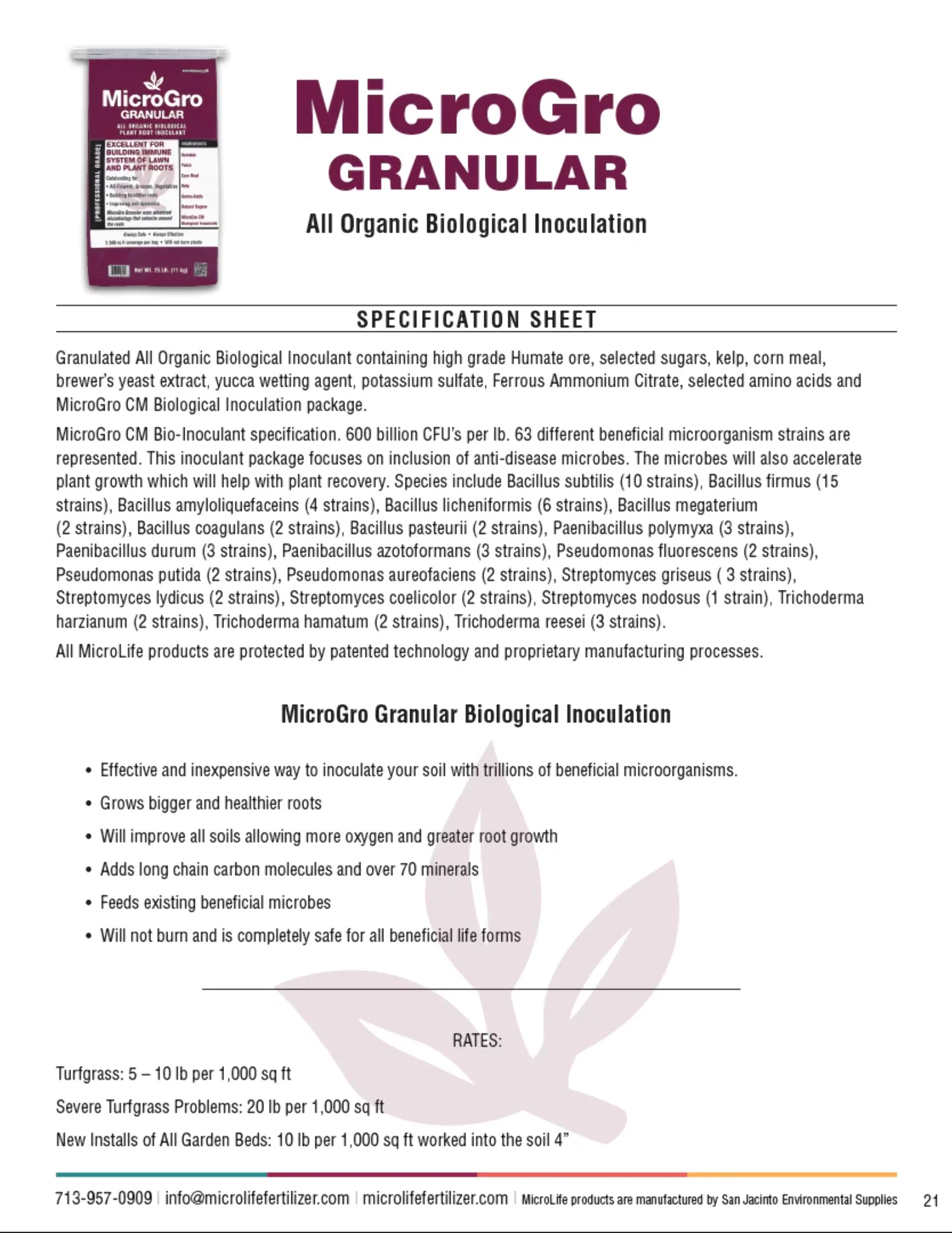 MicroLife MicroGro Bio Inoculant | 9 LB Jug