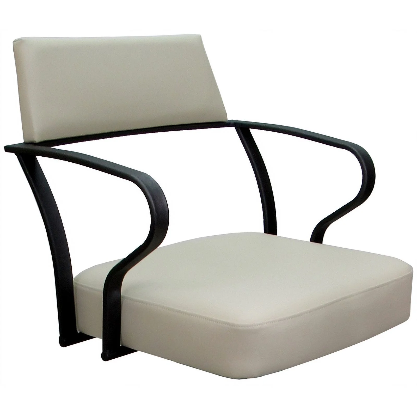 Pemberly Row Swivel Tilt Metal Dining Caster Chair - Ocean Beige - Black