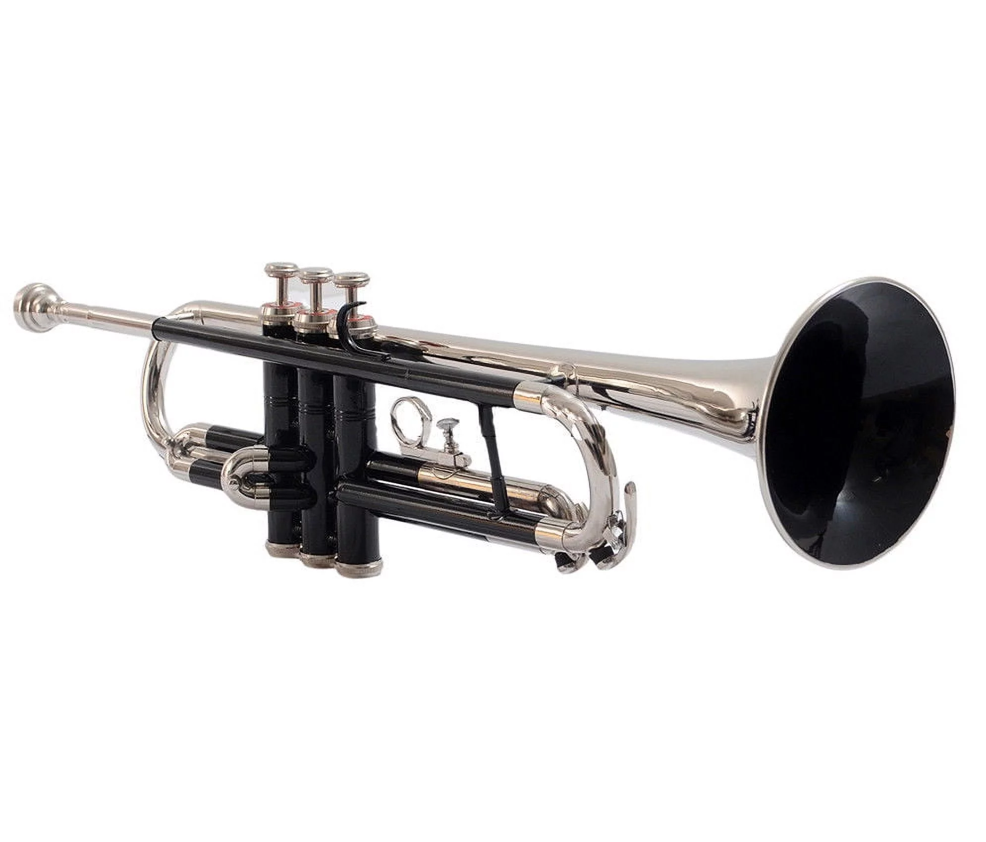 Trumpet black and nickel Bb pitch with hard case bag and mouthpiece