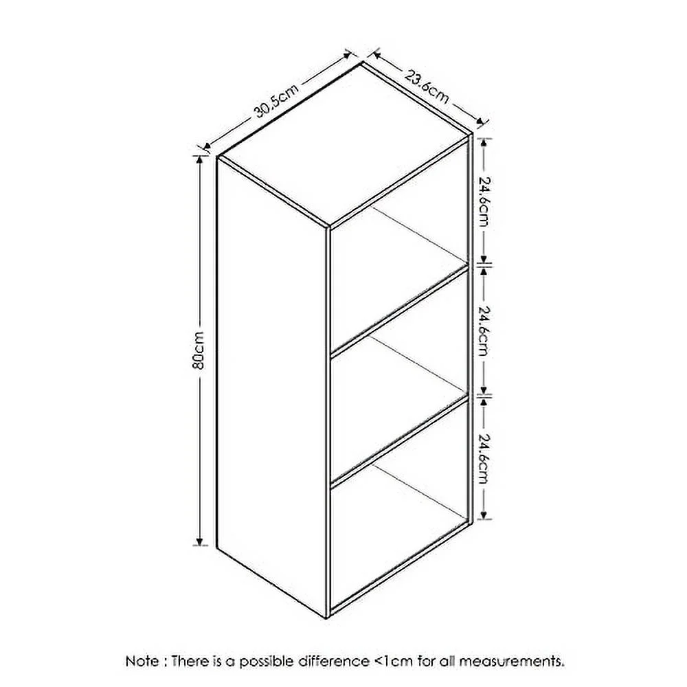 Furinno Pasir 3-Tier Open Shelf Bookcase, White/Green 11003WH/GR