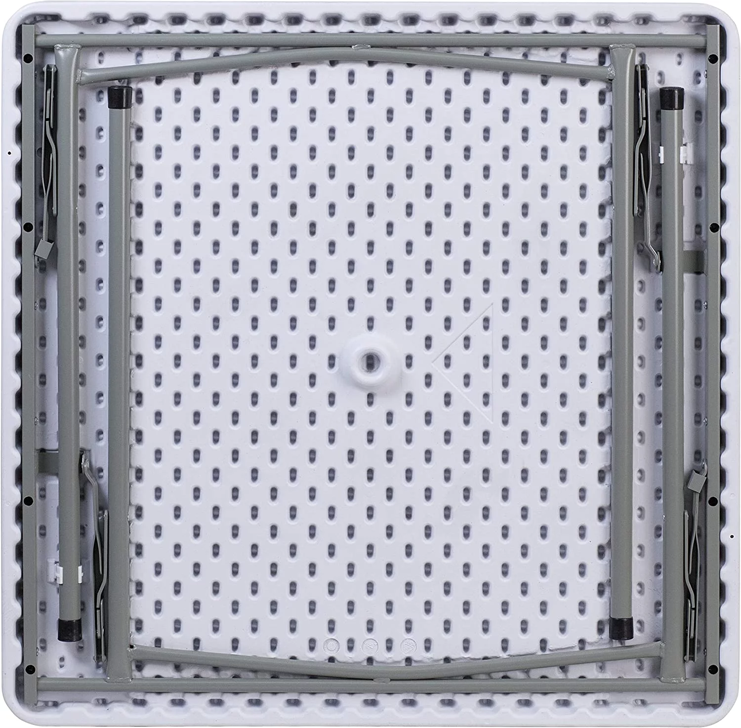 2.81-Foot Square Granite White Plastic Folding Table - Card Table/Game Table