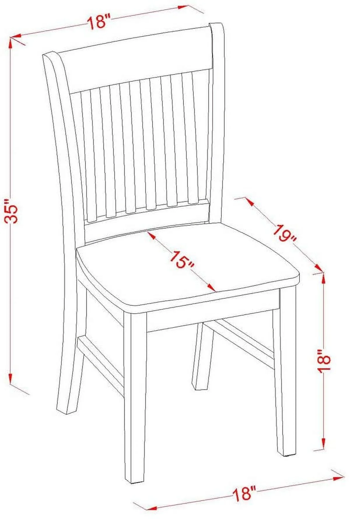 East West Furniture  5PC Set with Rectangular 36 x 54 Table with 12 in butterfly leaf and 4 Wood seat chairs