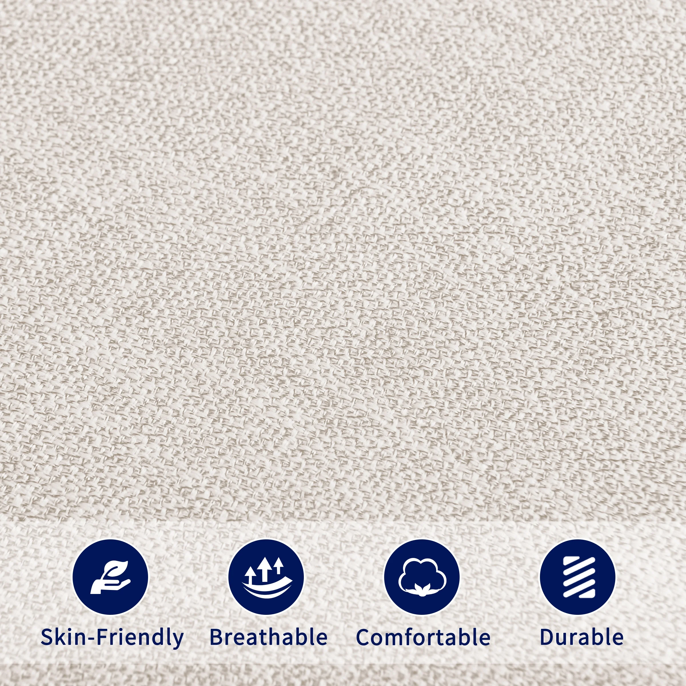 Subrtex Upholstered Modern Accent Chair with Metal Frame, Set of 2, Off-White Linen Fabric