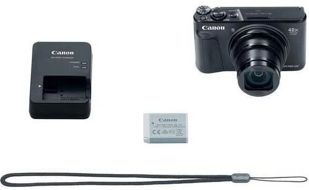 Canon PowerShot SX740 HS Digital Camera, Black, New, with 32GB Memory, Case, Spider Tripod Bundle