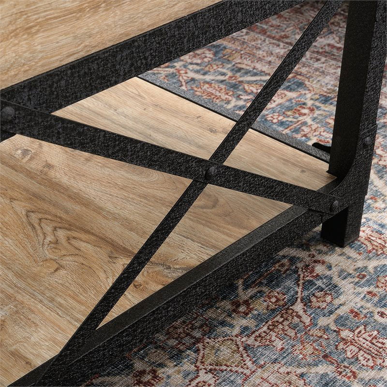 Pemberly Row Wood and Metal Lift-Top Coffee Table in Milled Mesquite