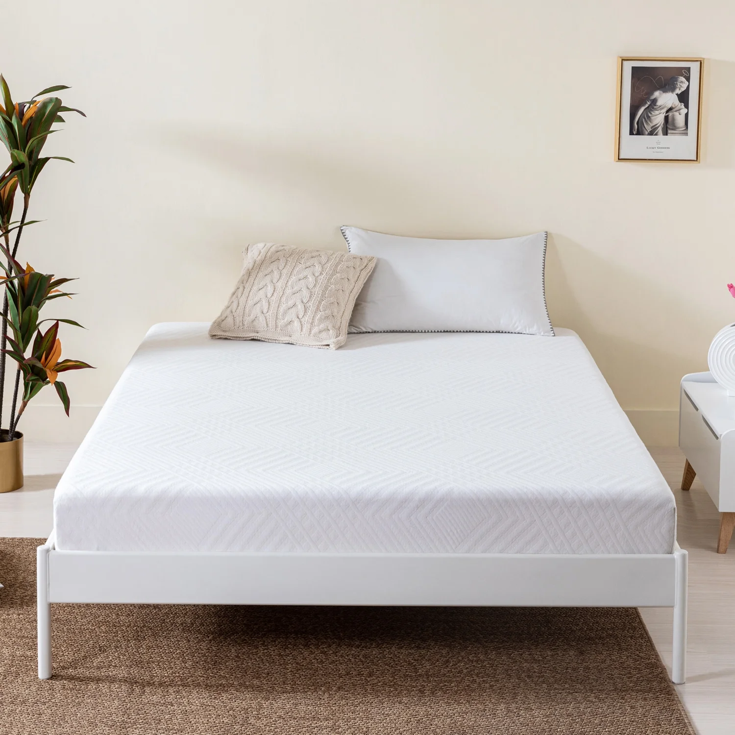 JHOOTUUO Green Tea Infused Memory Foam Twin Mattress 8 inch Gel Memory Foam Mattress for Cool Sleep Bed in Box