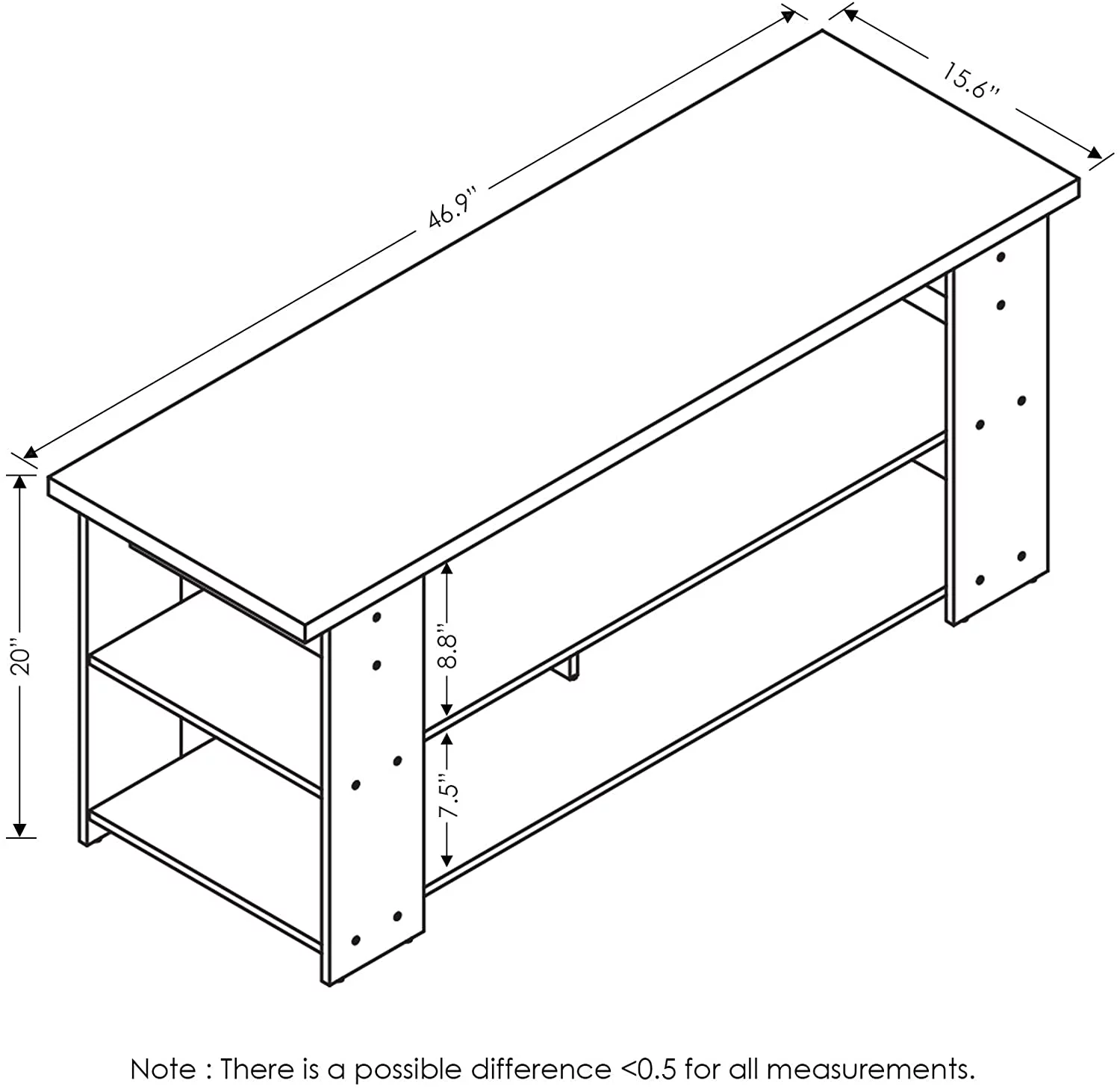 Furinno 15118 JAYA TV Stand Up To 55-Inch, Columbia Walnut/Black