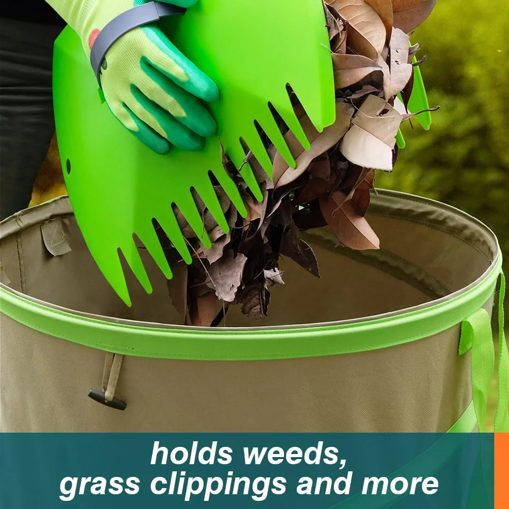 Colwelt Collapsible Leaf Bags 31Gallon, Pop-up Reusable Garden Bag Collapsible for Yard Waste, Heavy Duty Collapsible Trash Can with Hard shell Base