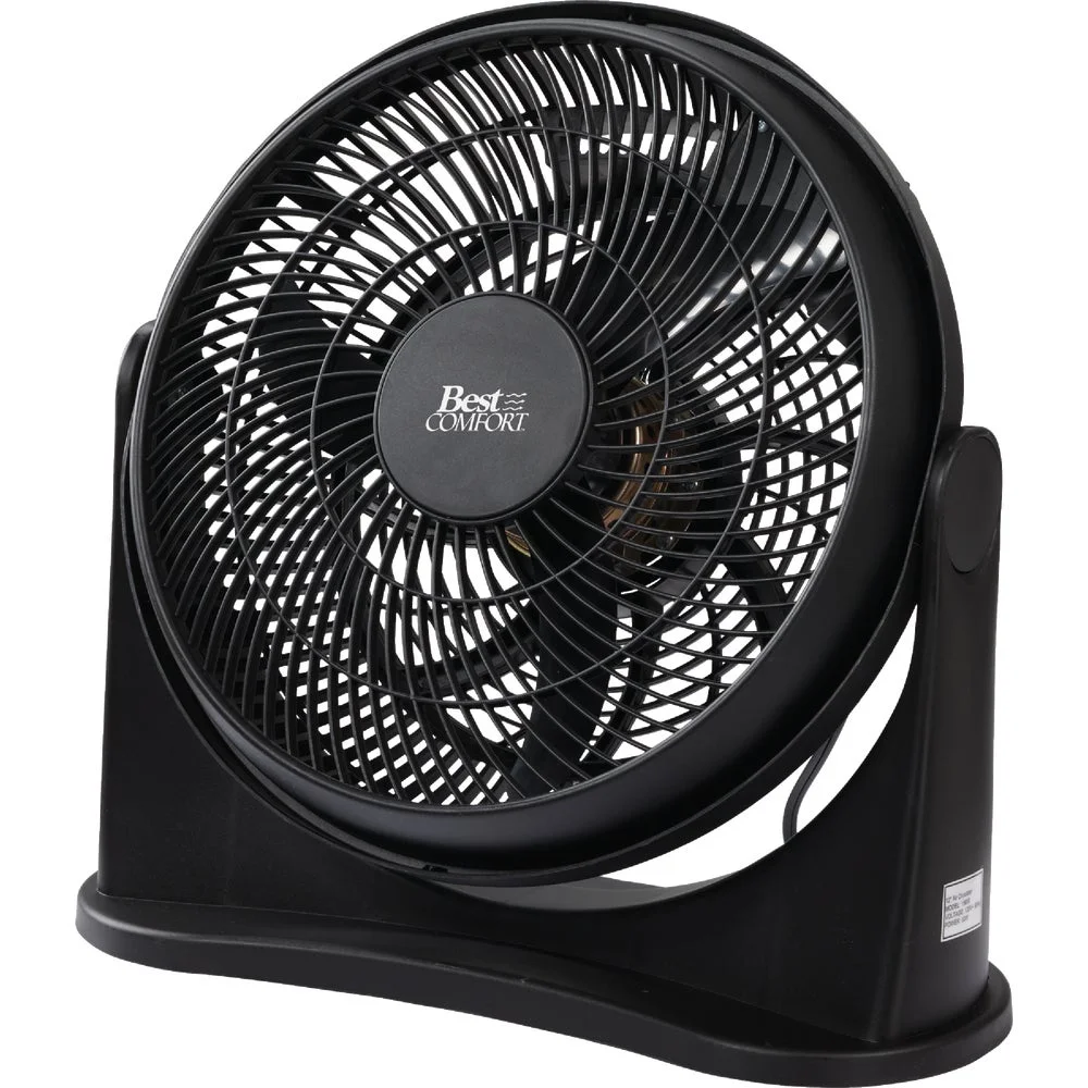 1 PK, Best Comfort 12 In. 3-Speed Black Floor Fan