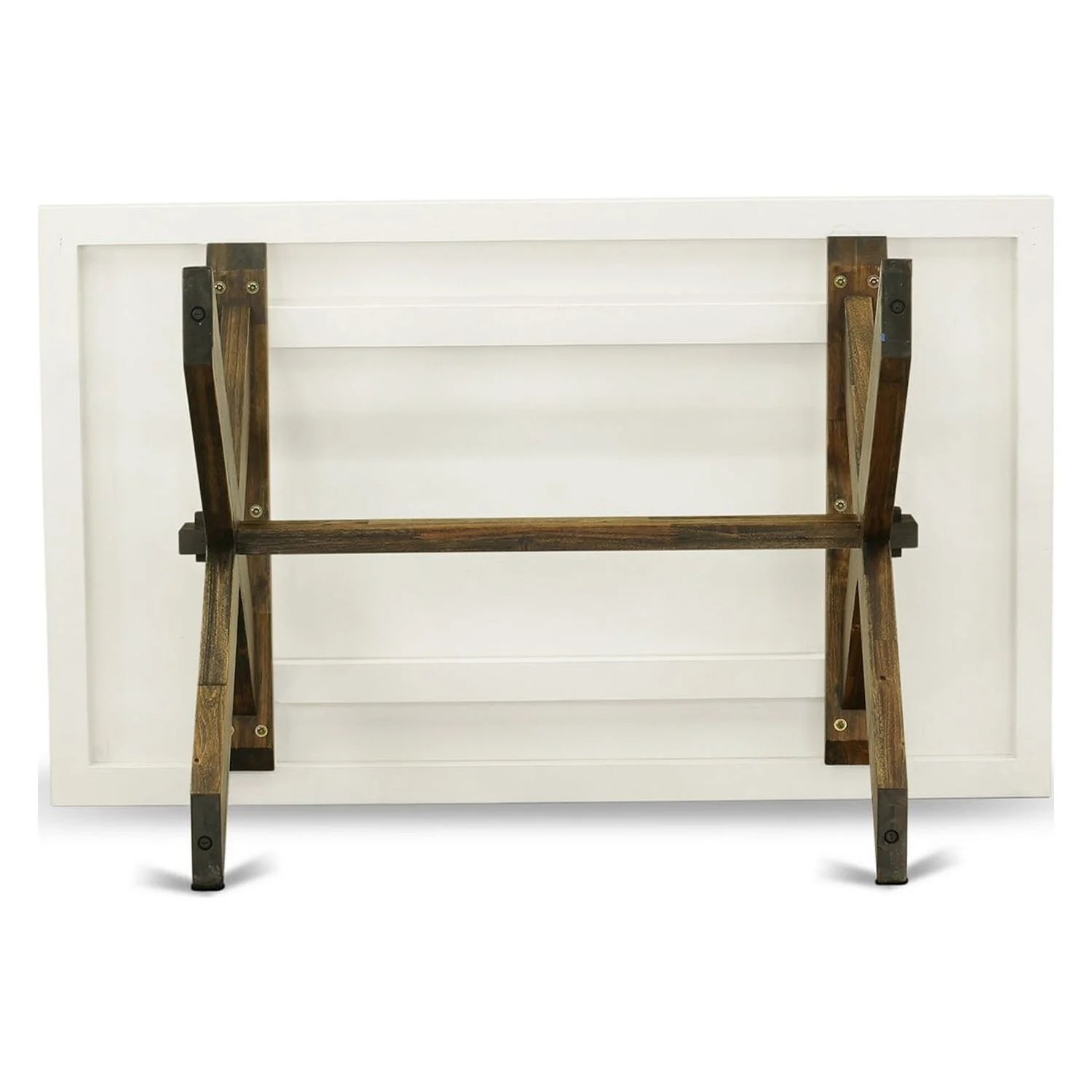 East West Furniture X-Style 5-piece Wood Dining Set in Jacobean Brown/Limelight