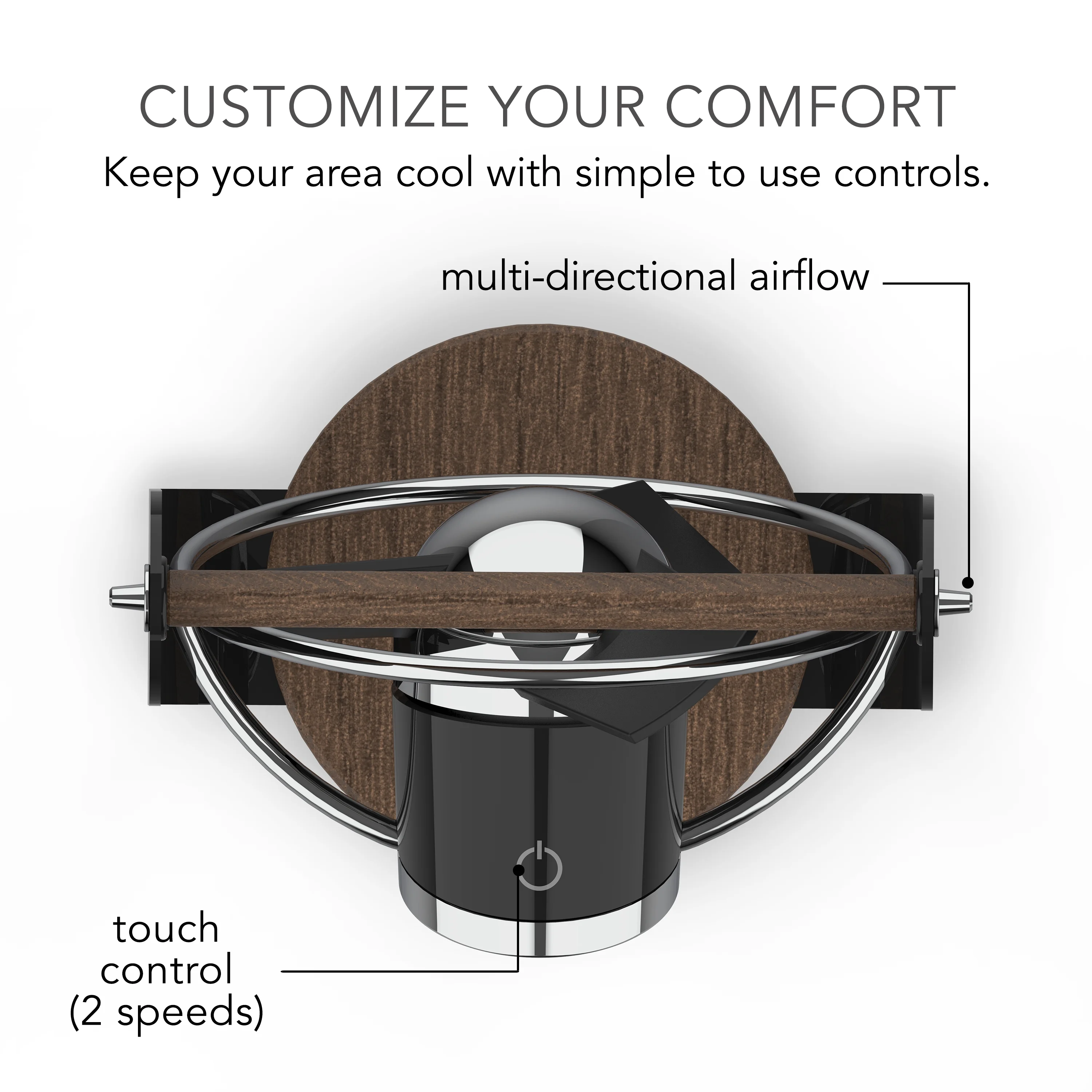 Sharper Image Soft Blade Desktop Fan, Black, 8 in, New