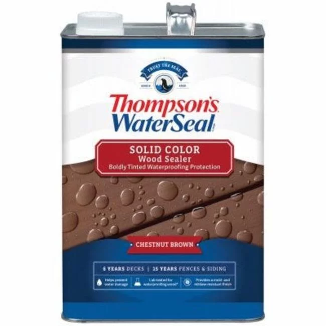 Thompson's WaterSeal Wood Sealer Solid Chestnut Brown Waterproofing Wood Stain and Sealer 1 gal