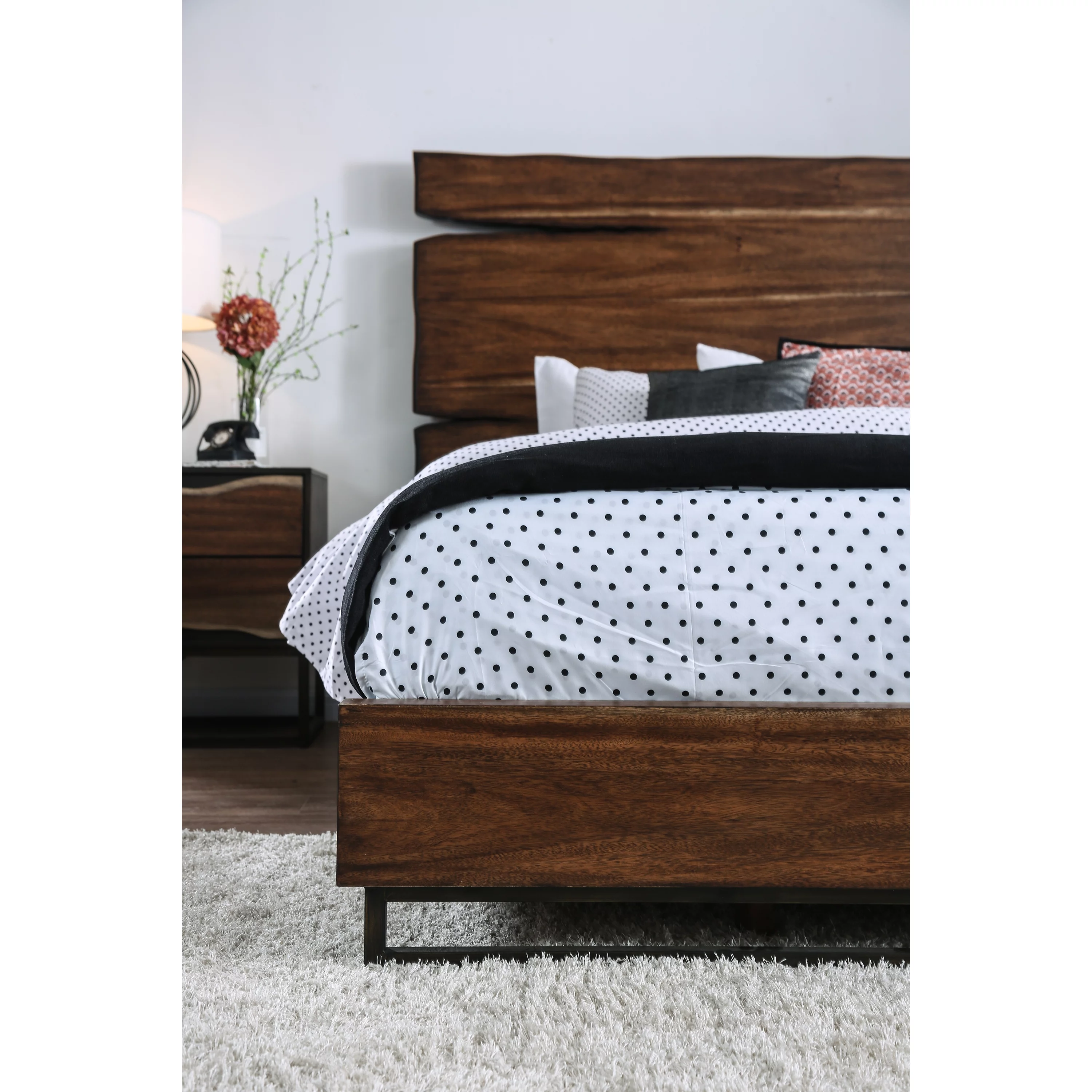 Furniture of America Trippen Panel Bed, Queen, Dark Oak and Dark Walnut