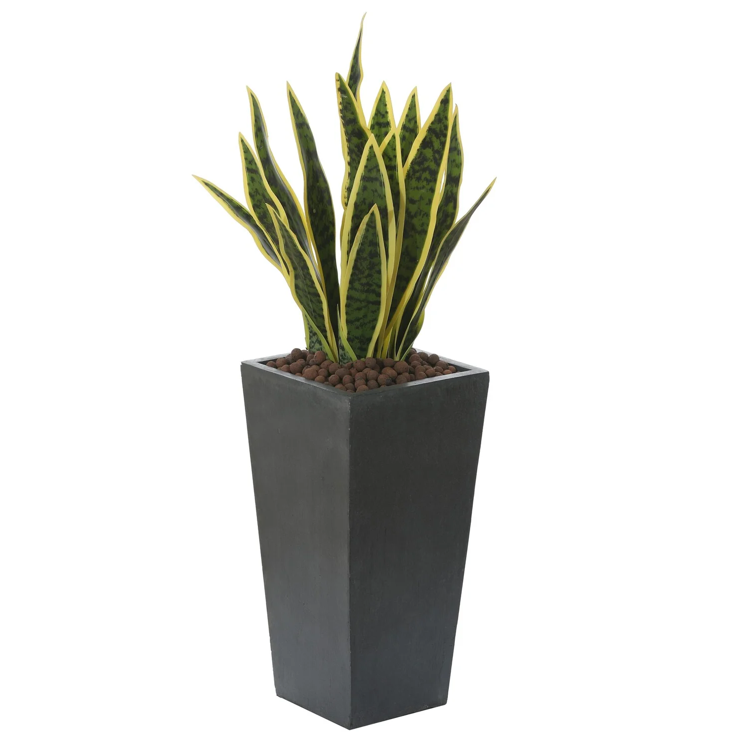 LuxenHome Gray MgO 18.5in. H Tall Tapered Planter
