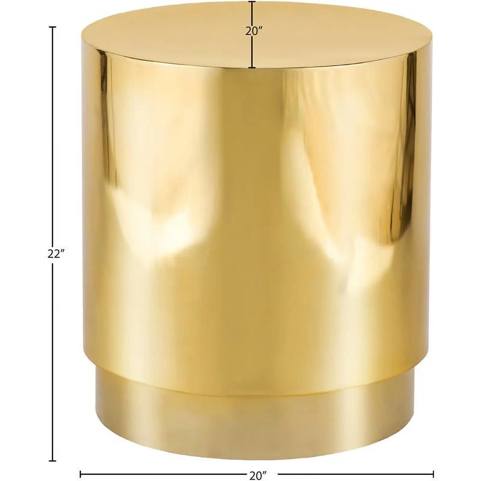 Meridian Furniture Jazzy Gold Stainless Steel Drum End Table