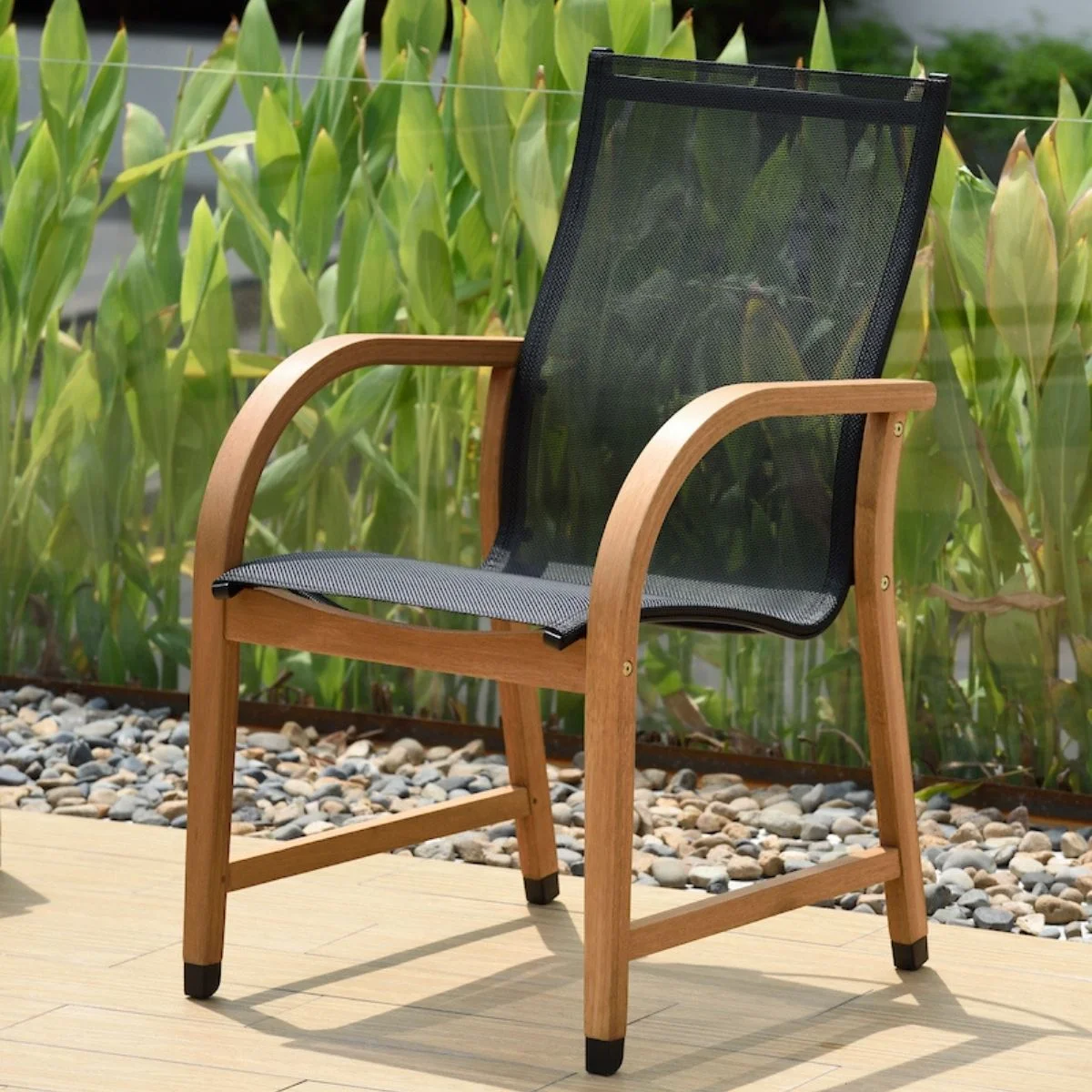 Amazonia Meadow Breeze 5-Piece Teak Finish Wood 100% FSC Patio Dining Set