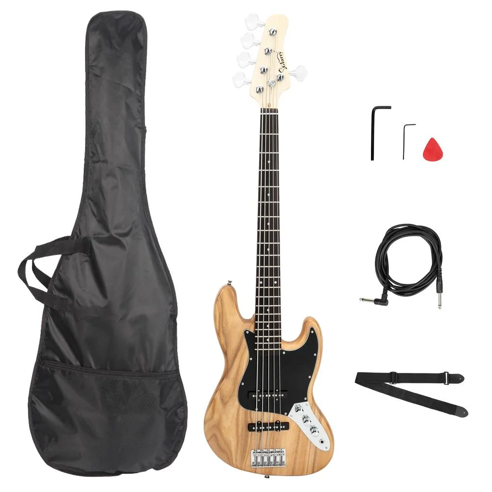 Glarry Electric 5-Strings Bass Guitar Full Size with Bag for Beginners