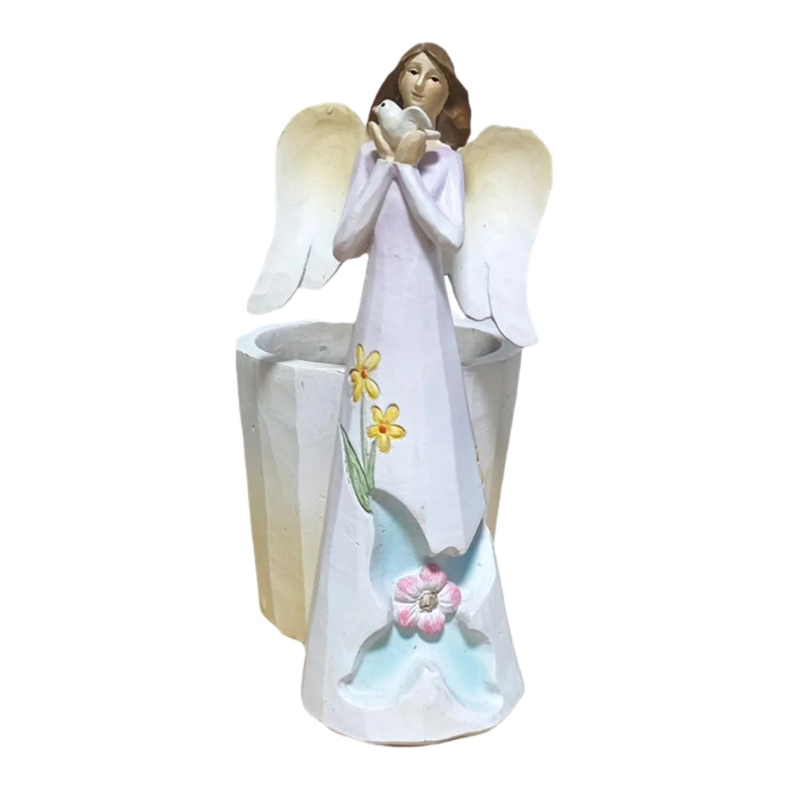 koolsoo Angel Statue Flowerpot Praying Angel Planter Pot Cute Ornament Decorative Container Resin for Balcony Home Decor