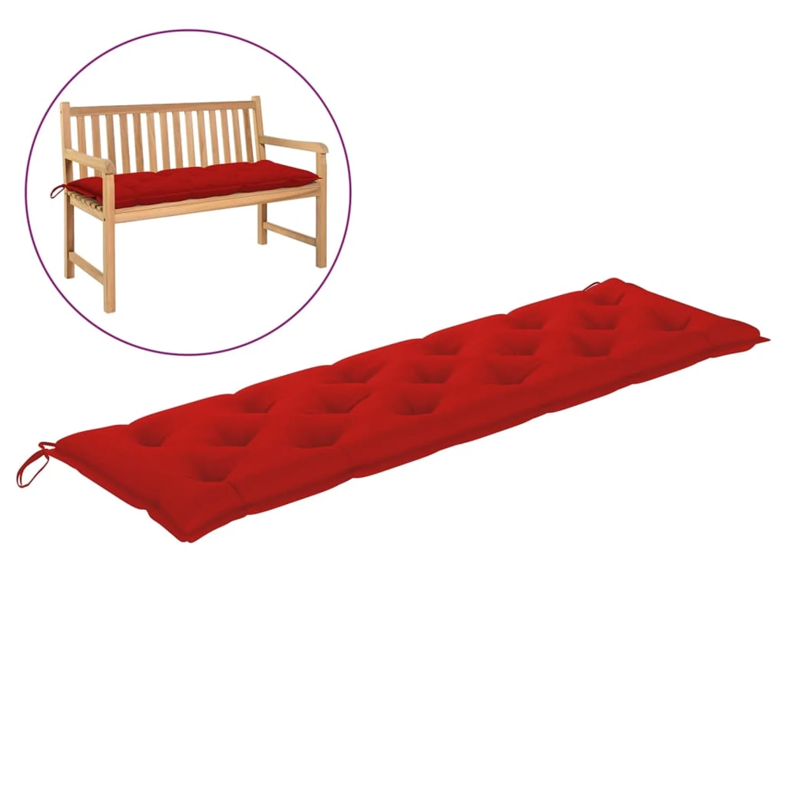 Suzicca Garden Bench Cushion Red 70.9
