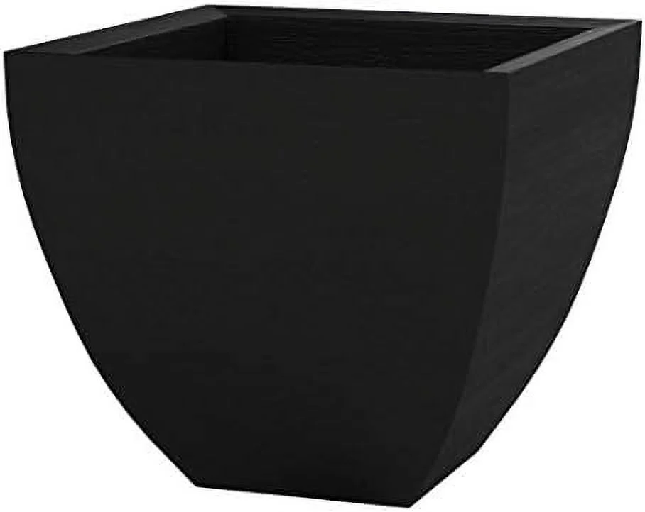 MSQ16BK Modern Square Garden Planter, 16-Inch, Black