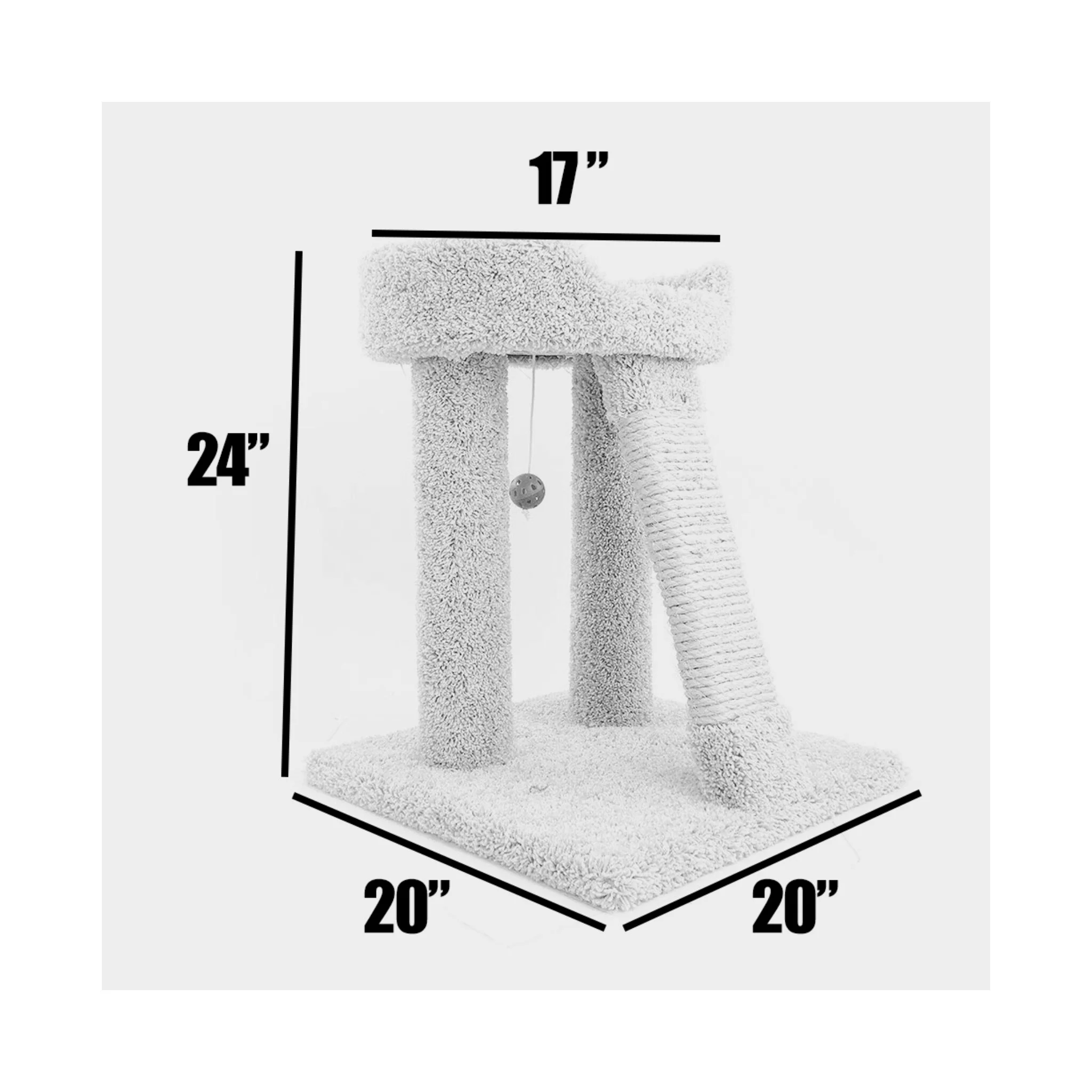 New Cat Condos  Elevated Cat Bed with Toy and Scratcher