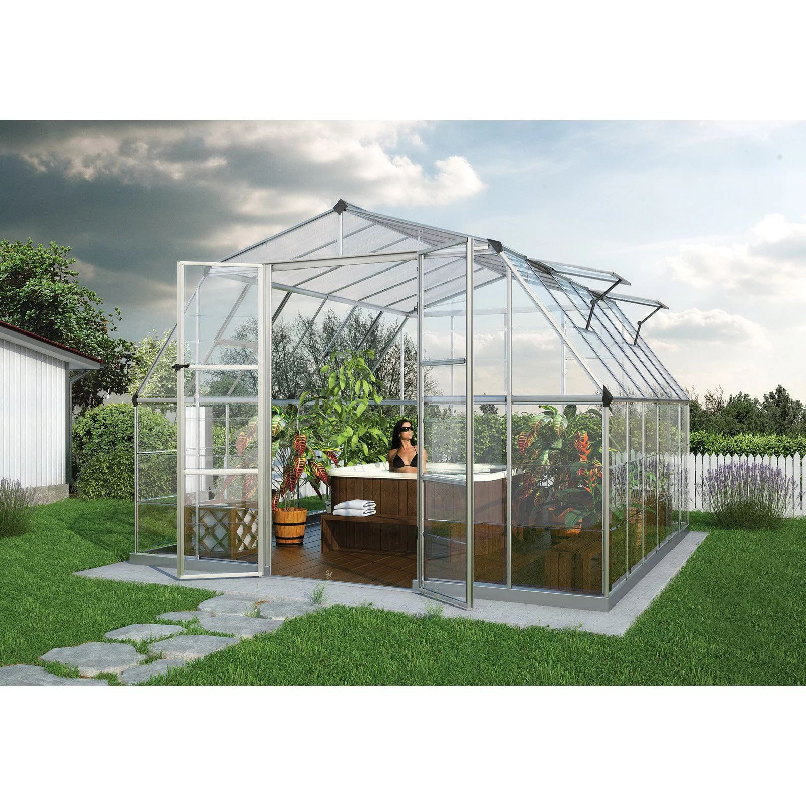 Palram Americana Silver Hobby Greenhouse - 12 x 12 ft.