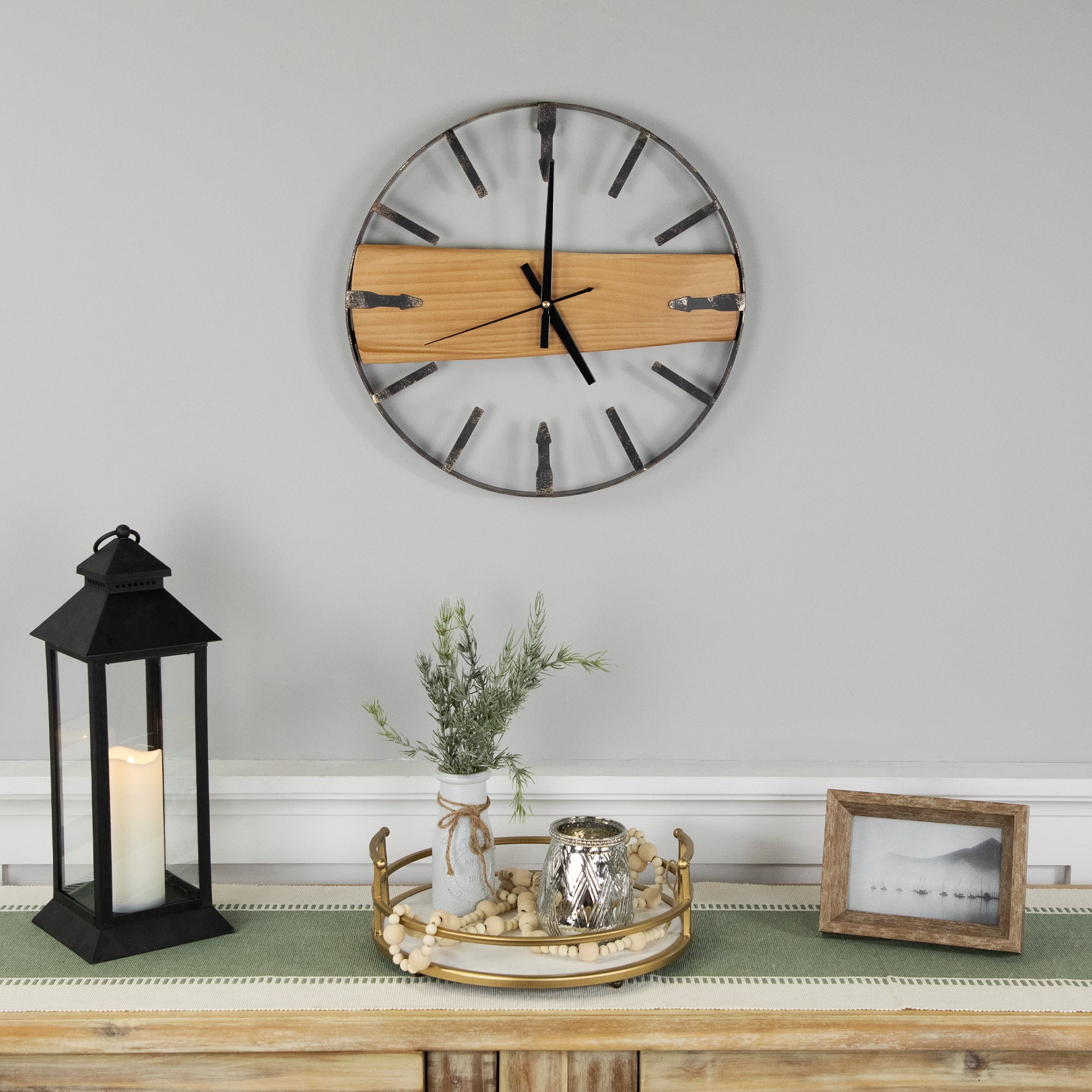 Rustic Metal Frame Wall Clock -15.75