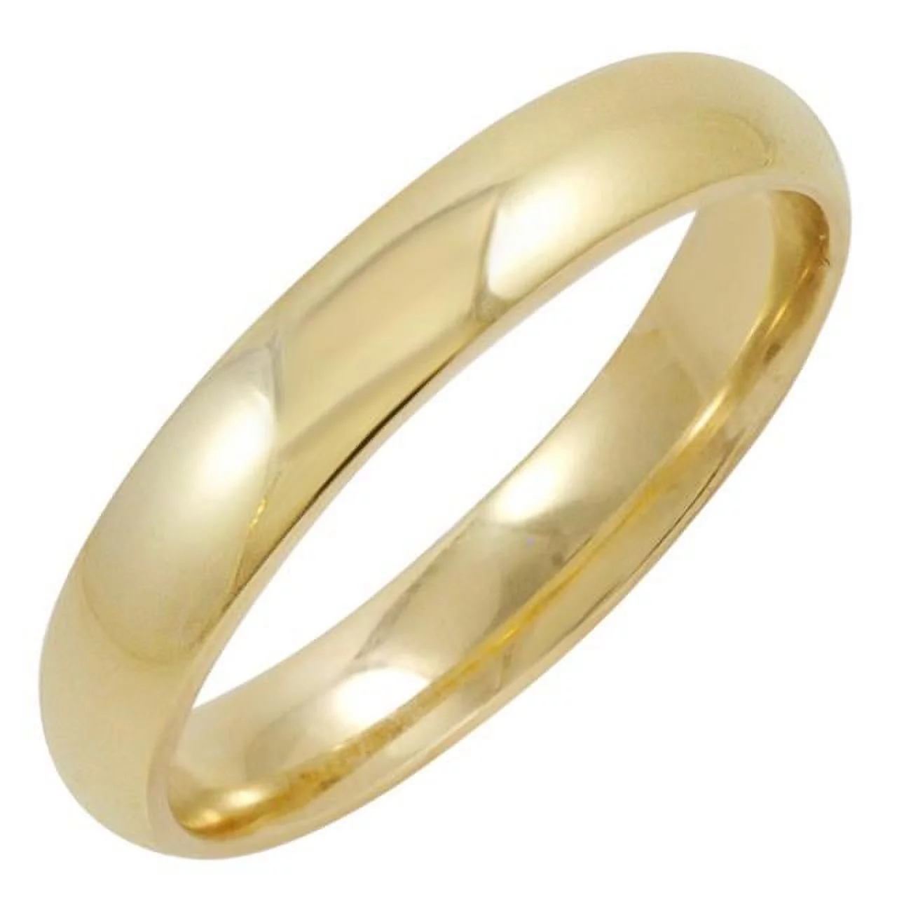 MLG Jewelry TWRZ1R401910YG SZ 8.5 4mm Mens 10K Yellow Gold Comfort Fit Plain Wedding Band - Size 8.5
