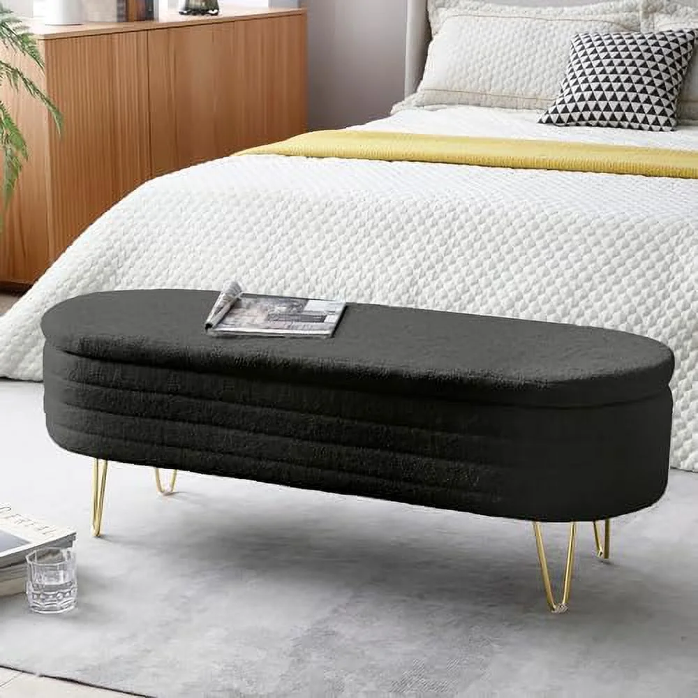 SQVGYU 63\u201D Velvet  Ottoman Bench with Rolled Arm for Bedroom End of Bed Bench Upholstered Ottoman Bench with 1 Pillow for Bedroom