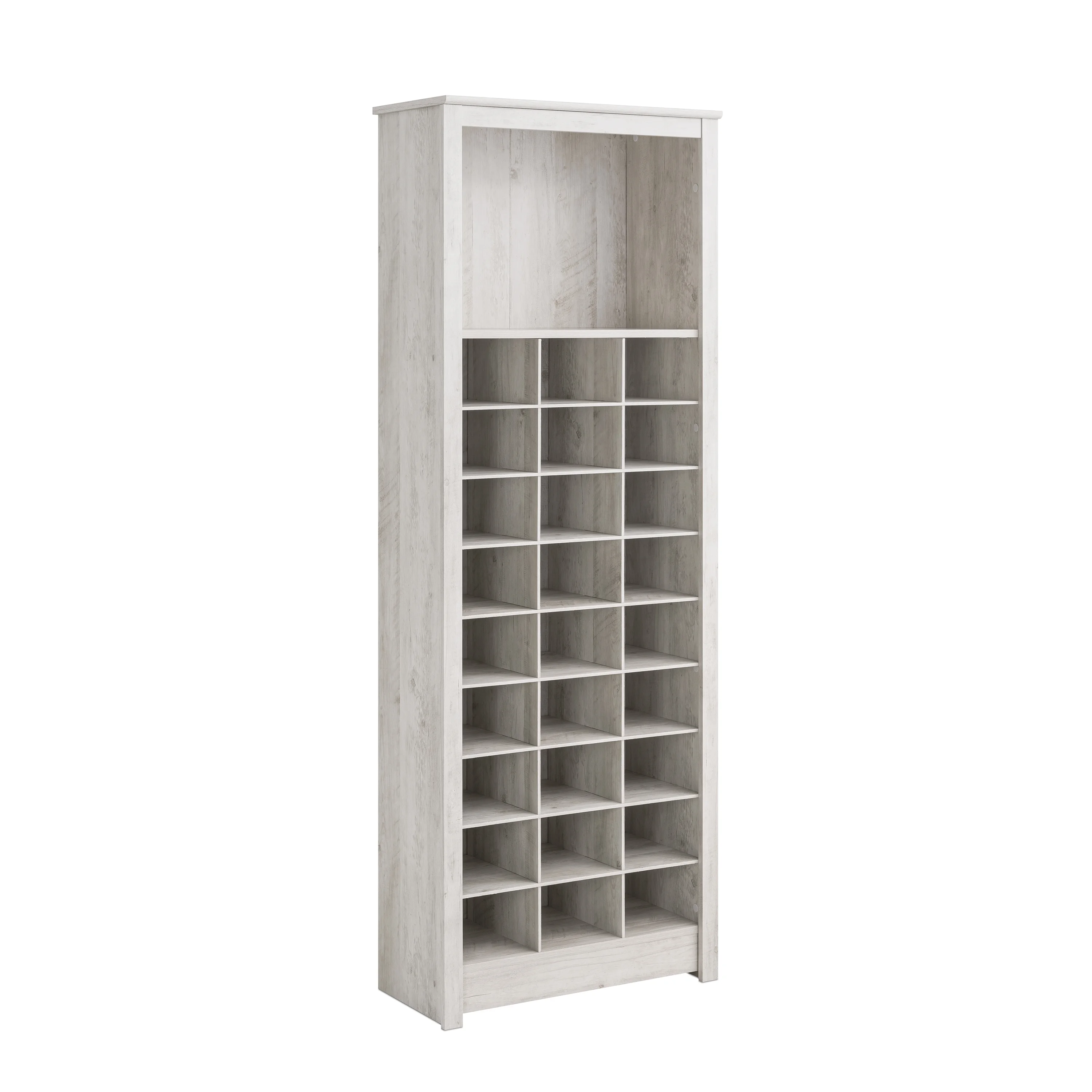 Prepac Rustic Ridge Washed White Shoe Cabinet 13
