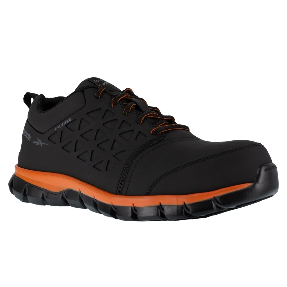 Reebok Work  Mens Sublite Cushion  With Exofuse Slip Resistant Composite Toe   Work Safety Shoes Casual