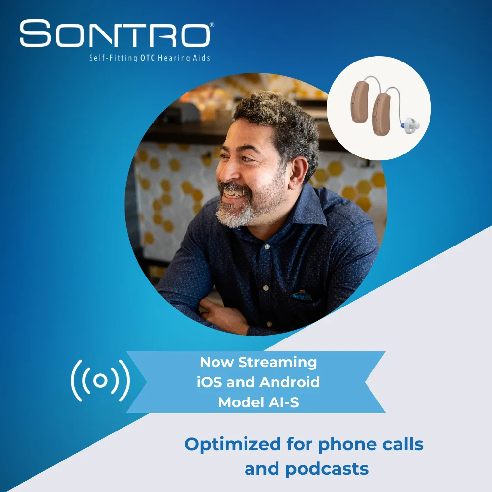 Sontro Self-Fitting OTC Hearing Aids, Model AI-S, Beige