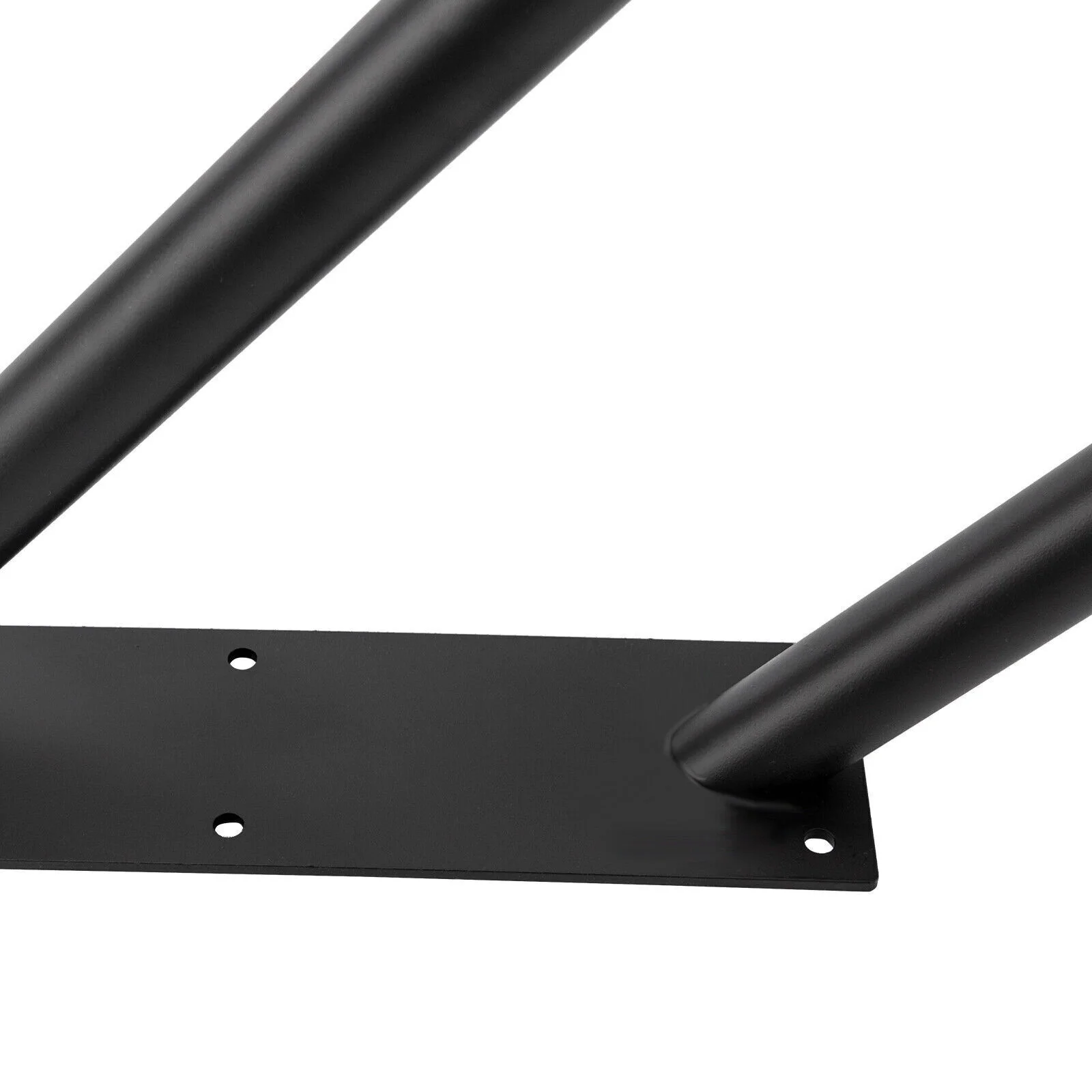 U-Shape Non-Slip Metal Step Stairs - Wall Mounted Pipe Handrails Black