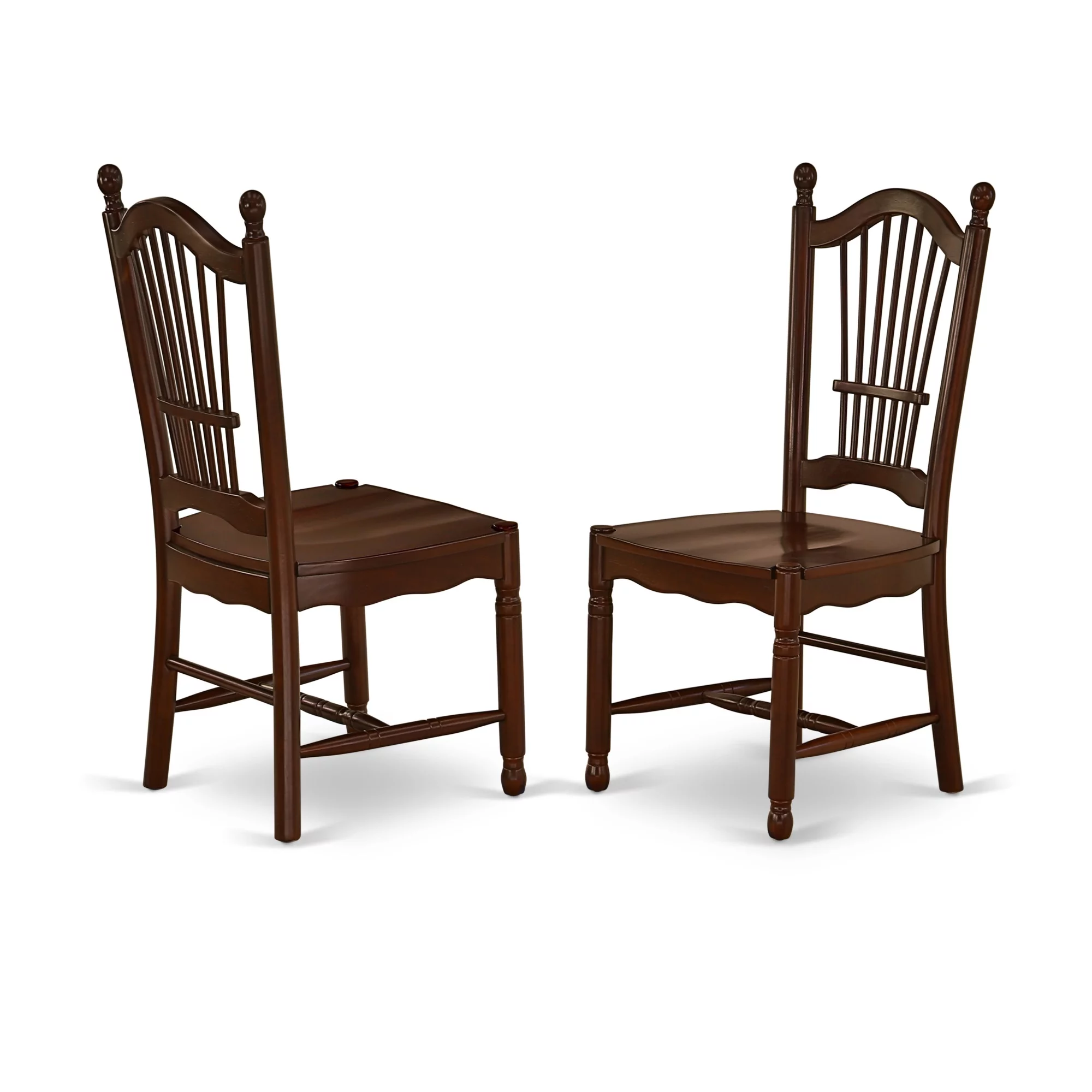East West Furniture Dover 5-piece Traditional Wood Dining Set in Mahogany