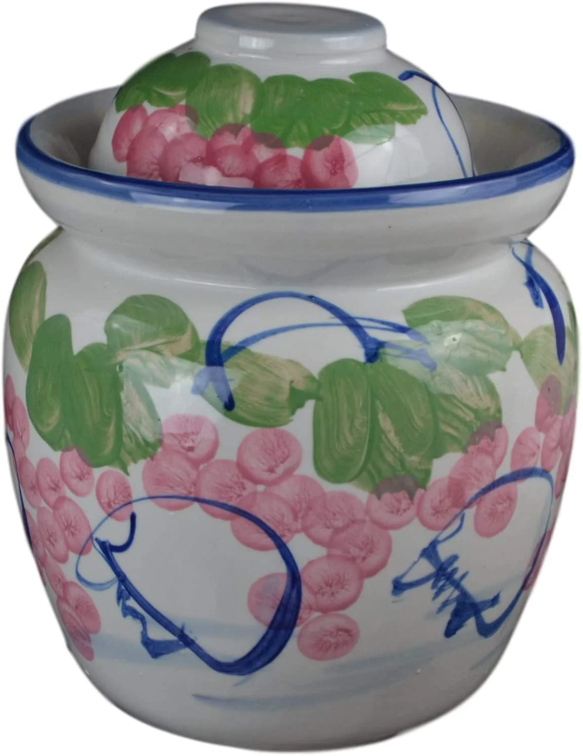 Medium Porcelain Pickling Jar 3 Liter With 2 Lids Fermenting Pickling Kimchi Crock Jingdezhen Chinese Korean (, 12