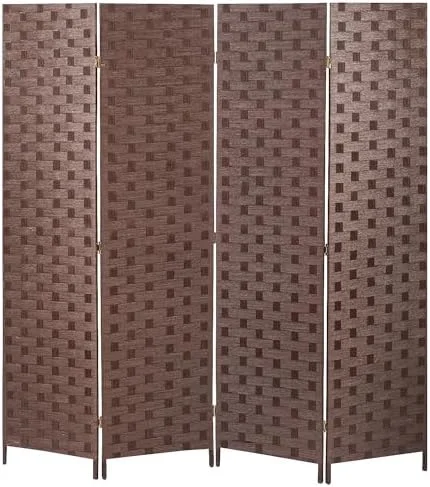 MQLIFEBOOM Room Divider Wall 4 Panels Indoor  Wood Portable Room Dividers and Folding Privacy Screens Used in Multiple Occasions Decorate and Beautify Space 70.1Wx70.9H  Black