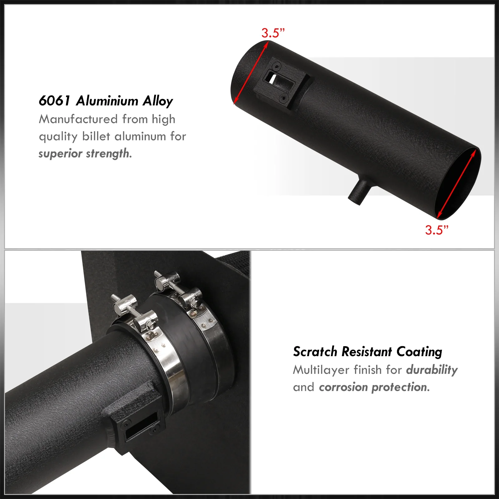 AJP Distributors Cold Air Short Ram Intake CAI Induction System Black Aluminum Piping Heat Shield Filter Compatible/Replacement For Chevrolet Chevy Camaro V6 3.6L LS LT 2012 2013 2014 2015 12 13 14 15