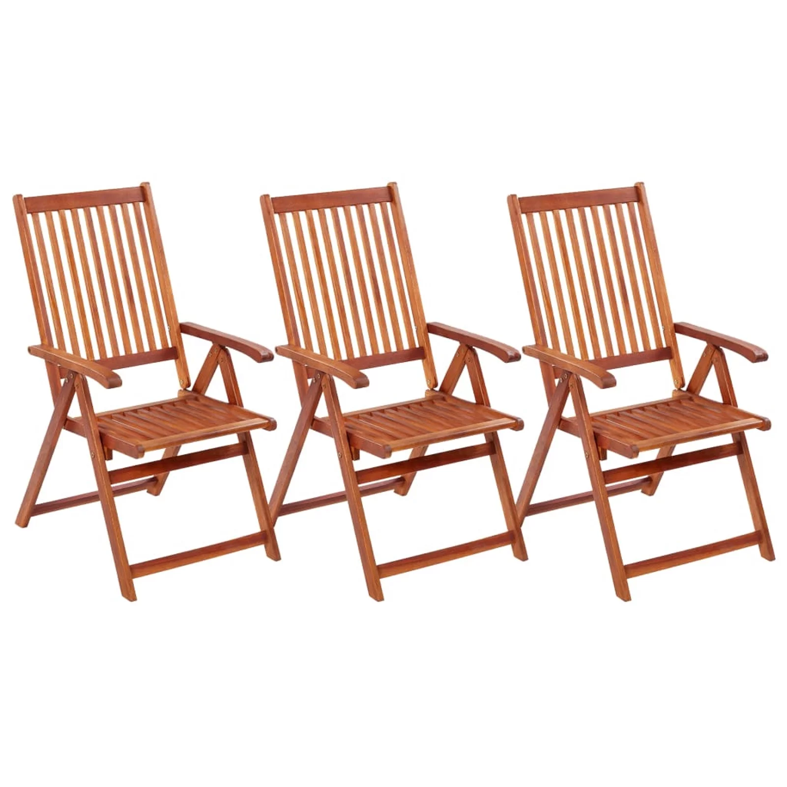 Walmeck Folding Patio Chairs 3 pcs Solid Acacia Wood