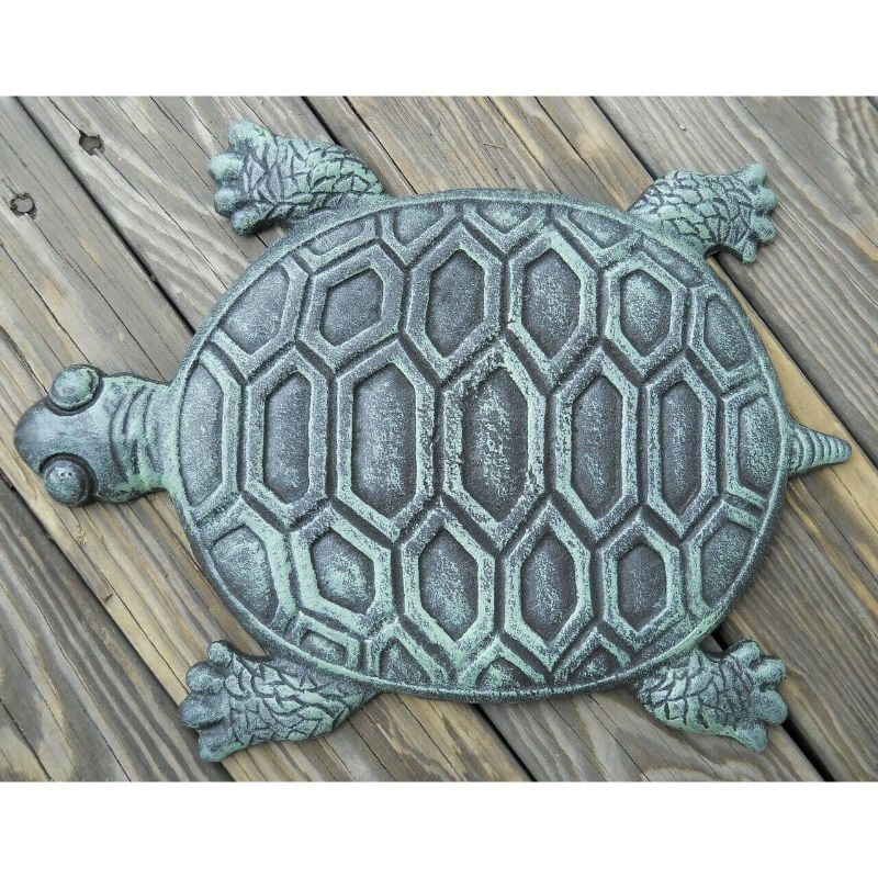 Cast Iron Turtle Stepping Stone Antique Bronze