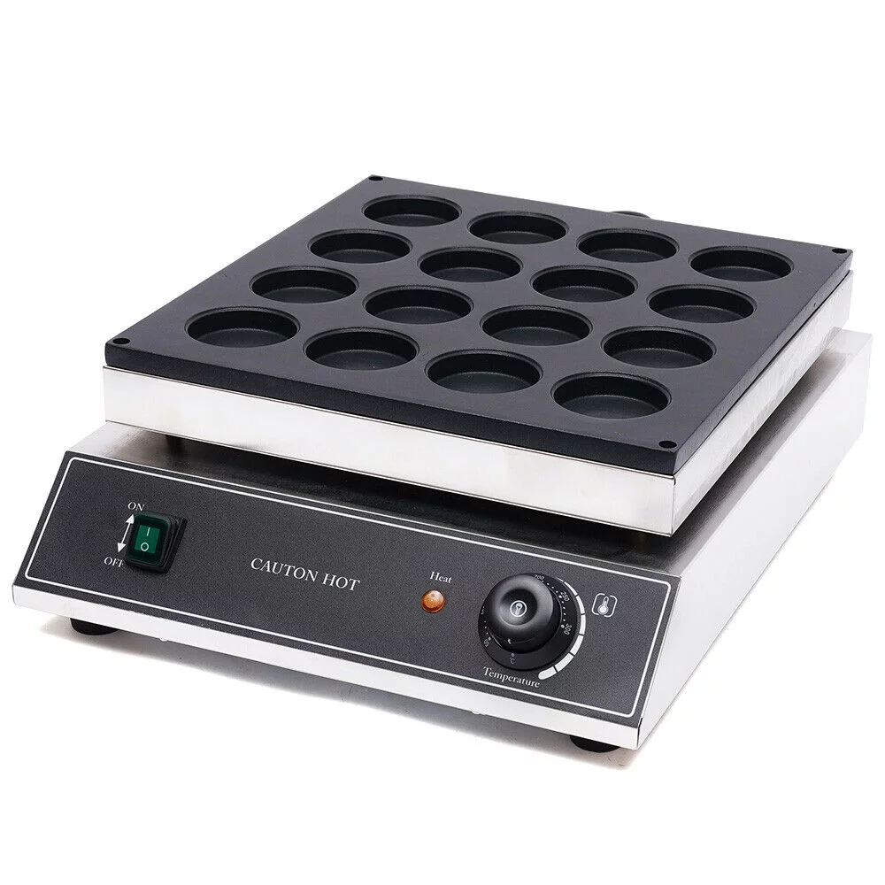 Fichiouy 16 Holes Waffle Maker Electric Red Bean Pancake Cake Bake Machine Nonstick Stainless 1700W